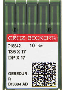 Groz Beckert 135x17 R GEBEDUR Size 100 Pack of 10 Needles